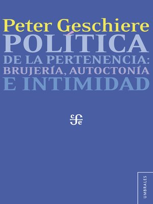cover image of Política de la pertenencia